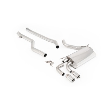 BMW F30 320i M Sport - Non-Resonated (Louder) Cat-Back Exhaust System with Polished GT-80 Trims - Polished