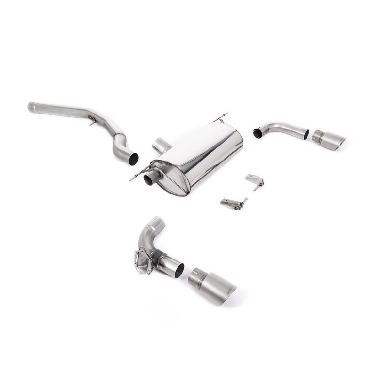 Non-Resonated (Louder) GPF/OPF-Back Exhaust System with Titanium GT-90 Trims - Brushed Titanium