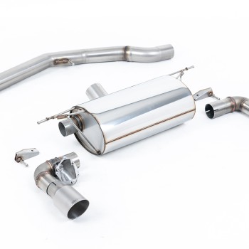 BMW F20/21 M140i - Non-Resonated (Louder) GPF/OPF-Back Exhaust System with Titanium GT-90 Trims - Brushed Titanium