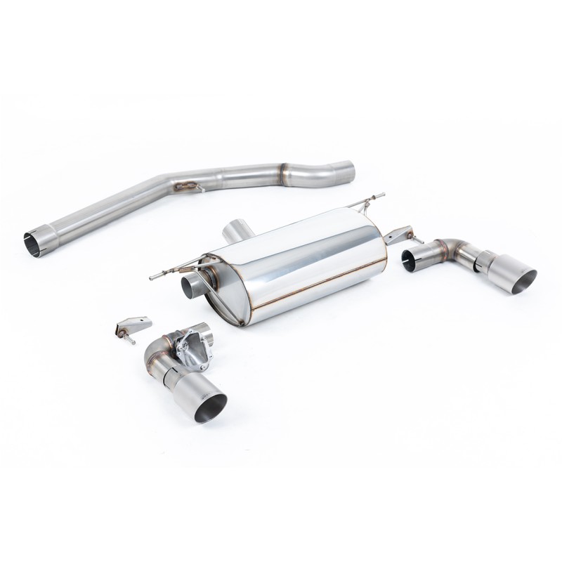 BMW F20/21 M140i - Non-Resonated (Louder) GPF/OPF-Back Exhaust System with Titanium GT-90 Trims - Brushed Titanium