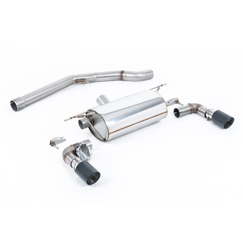 BMW F20/21 M140i - Non-Resonated (Louder) GPF/OPF-Back Exhaust System with Carbon Fibre Jet-90 Trims - Carbon Fibre
