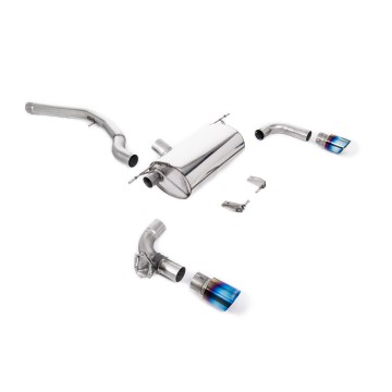 Non-Resonated (Louder) GPF/OPF-Back Exhaust System with Burnt Titanium GT-90 Trims - Burnt Titanium