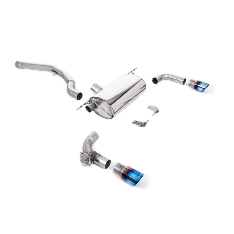 Non-Resonated (Louder) GPF/OPF-Back Exhaust System with Burnt Titanium GT-90 Trims - Burnt Titanium
