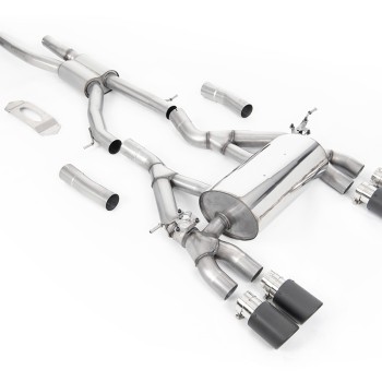 BMW F80 M3/F82 M4 - GPF / OPF Back Race (Louder) Exhaust System with Carbon Jet-90 Trims - Carbon Fibre
