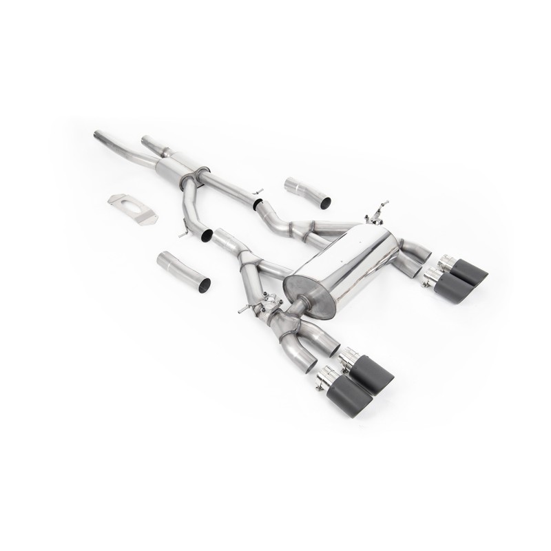 BMW F80 M3/F82 M4 - GPF / OPF Back Race (Louder) Exhaust System with Carbon Jet-90 Trims - Carbon Fibre