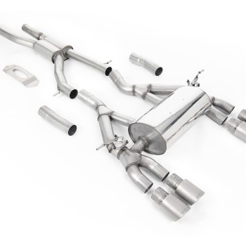 BMW F80 M3/F82 M4 - GPF / OPF Back Road Exhaust System with Titanium GT-90 Trims - Brushed Titanium