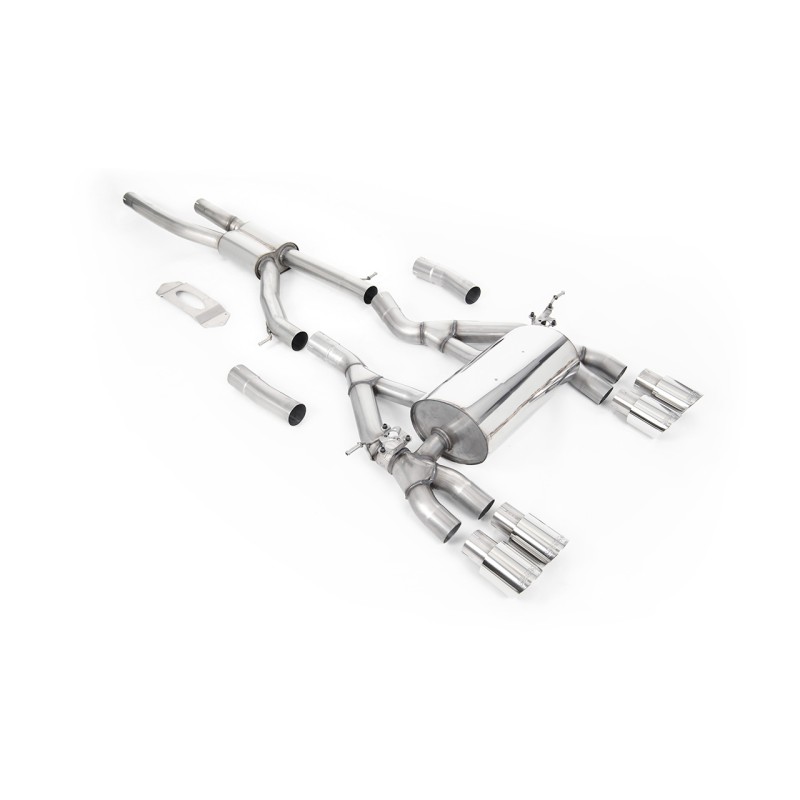 BMW F80 M3/F82 M4 - GPF / OPF Back Road Exhaust System with Polished GT-90 Trims - Polished