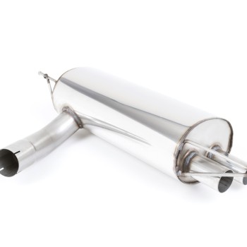 Valved Rear Silencer with GT-80 Polished Trims - Polished