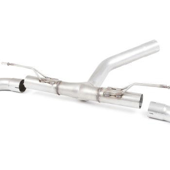 Non-Valved (Louder) Rear Silencer Bypass with GT-90 Titanium Trims - M135i Valance - Brushed Titanium