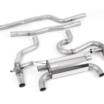 BMW F87 M2 Comp - Equal Length GPF/OPF Back Exhaust System (Loudest) with Quad GT-90 Polished Trims - Polished