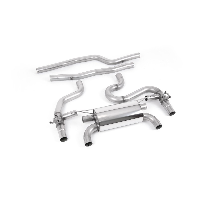 BMW F87 M2 Comp - Equal Length GPF/OPF Back Exhaust System (Loudest) with Quad GT-90 Polished Trims - Polished