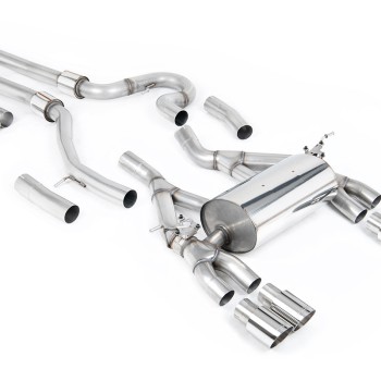 BMW F80 M3/F82 M4 - Equal Length (Loudest) Cat-Back Exhaust System with Polished Trims - Polished