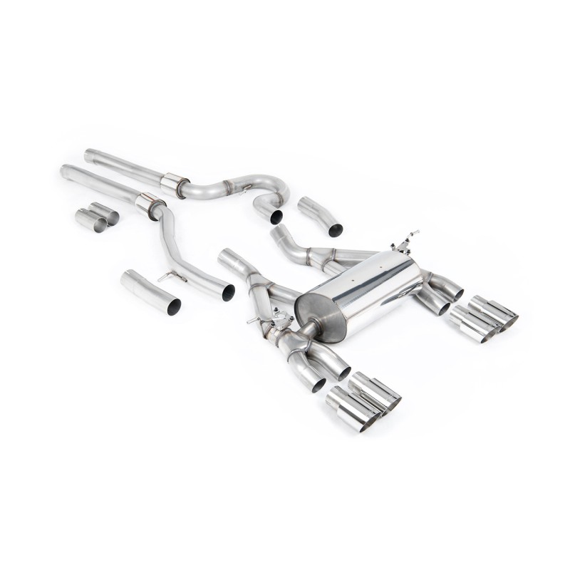 BMW F80 M3/F82 M4 - Equal Length (Loudest) Cat-Back Exhaust System with Polished Trims - Polished