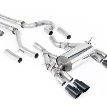 BMW F80 M3/F82 M4 - Equal Length (Loudest) Cat-Back Exhaust System with Cerakote Black Trims - Cerakote Black