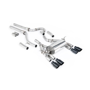 BMW F80 M3/F82 M4 - Equal Length (Loudest) Cat-Back Exhaust System with Cerakote Black Trims - Cerakote Black