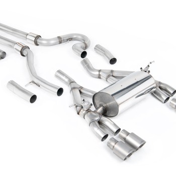 BMW F80 M3/F82 M4 - Equal Length (Loudest) Cat-Back Exhaust System with Titanium Trims - Brushed Titanium