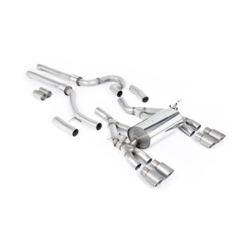 BMW F80 M3/F82 M4 - Equal Length (Loudest) Cat-Back Exhaust System with Titanium Trims - Brushed Titanium