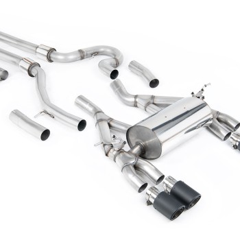 BMW F80 M3/F82 M4 - Equal Length (Loudest) Cat-Back Exhaust System with Carbon Fibre Trims - Carbon Fibre