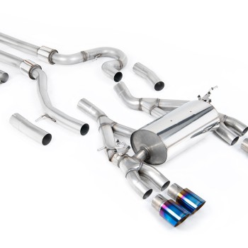 BMW F80 M3/F82 M4 - Equal Length Cat-Back Exhaust System with Burnt Titanium Trims - Burnt Titanium