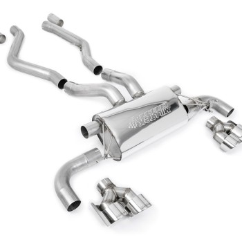 BMW G20/21 M340i & G22 M440i - OPF Back Exhaust System with Quad GT-100 Polished Trims - Polished