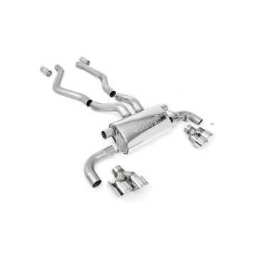 BMW G20/21 M340i & G22 M440i - OPF Back Exhaust System with Quad GT-100 Polished Trims - Polished