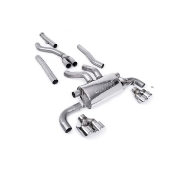 BMW G20/21 M340i & G22 M440i - Cat-Back Exhaust System with Quad GT-100 Polished Trims - Polished