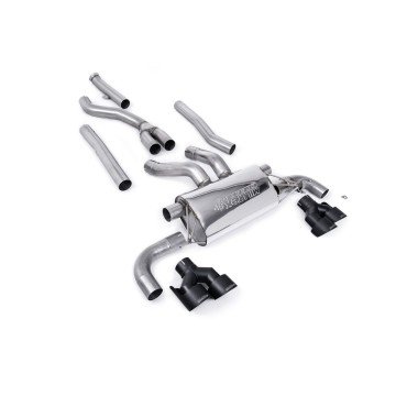 BMW G20/21 M340i & G22 M440i - Cat-Back Exhaust System with Quad GT-100 Black Trims - Cerakote Black