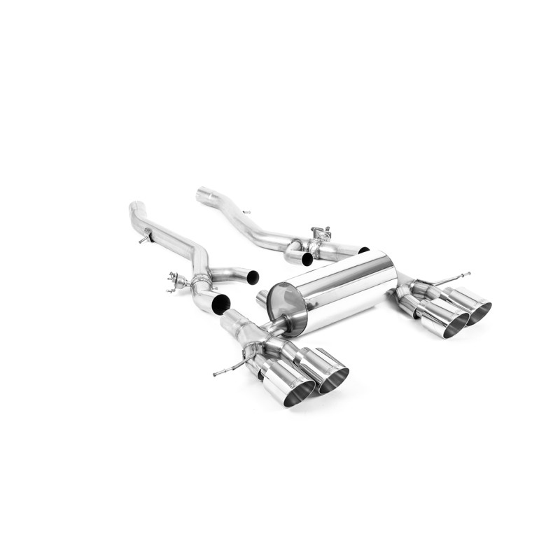 BMW G8X M3/M4 - Axle Back System with GT-115 Polished Trims - Polished