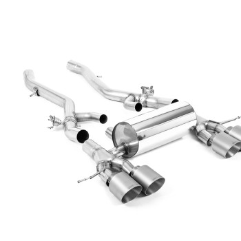 BMW G8X M3/M4 - Axle Back Exhaust System with GT-115 Brushed Titanium Trims - Brushed Titanium