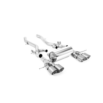 BMW G8X M3/M4 - Axle Back Exhaust System with GT-115 Brushed Titanium Trims - Brushed Titanium