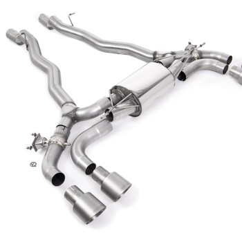 BMW M5 F90 - OPF/GPF Back System with Brushed Titanium GT-100 Trims - ECE Approved - Brushed Titanium