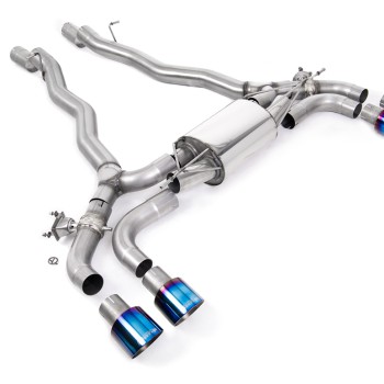 BMW M5 F90 - OPF/GPF Back System with Burnt/Blue Titanium GT-100 Trims - ECE Approved - Burnt/Blue Titanium