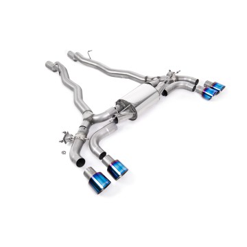 BMW M5 F90 - OPF/GPF Back System with Burnt/Blue Titanium GT-100 Trims - ECE Approved - Burnt/Blue Titanium
