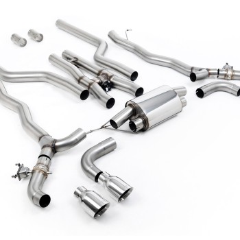 BMW M5 F90 (GPF Equipped) - Cat Back Exhaust System with Polished GT-100 Trims - Polished