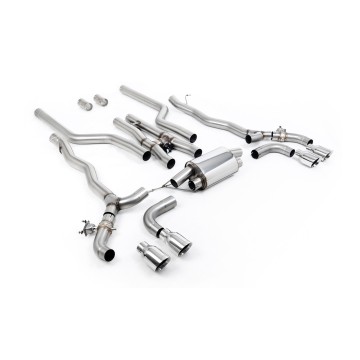 BMW M5 F90 (GPF Equipped) - Cat Back Exhaust System with Polished GT-100 Trims - Polished