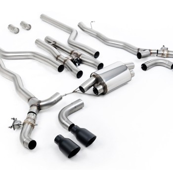 BMW M5 F90 (GPF Equipped) - Cat Back Exhaust System with Cerakote Black GT-100 Trims - Cerakote Black