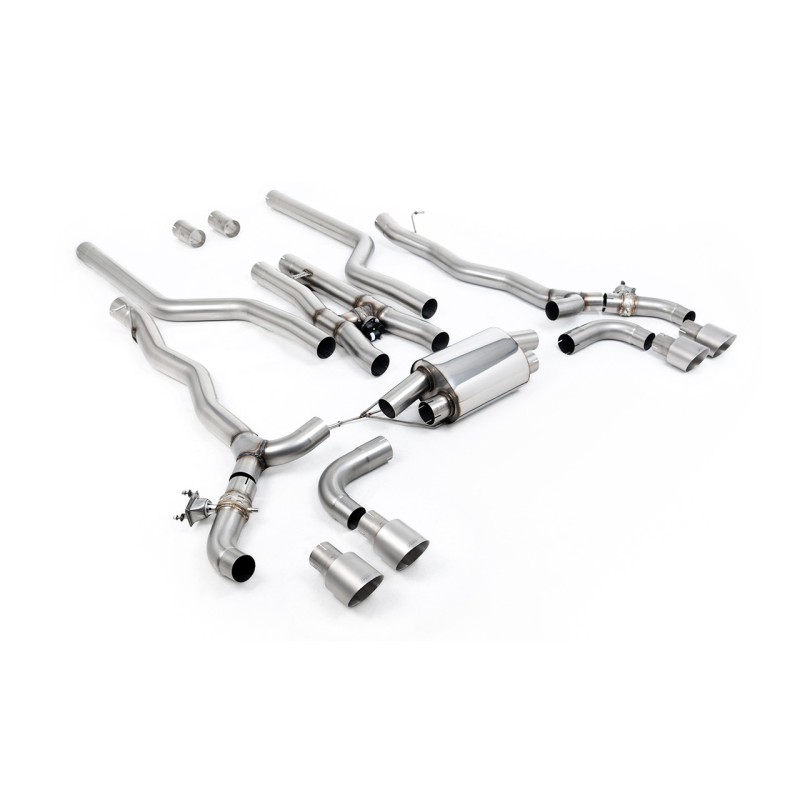 BMW M5 F90 (GPF Equipped) - Cat Back Exhaust System with Brushed Titanium GT-100 Trims - Brushed Titanium