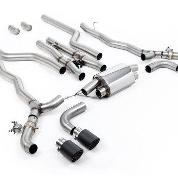BMW M5 F90 (GPF Equipped) - Cat Back Exhaust System with Carbon JET-100 Trims - Carbon