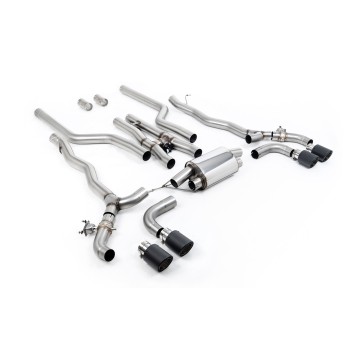 BMW M5 F90 (GPF Equipped) - Cat Back Exhaust System with Carbon JET-100 Trims - Carbon