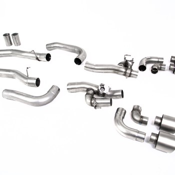 BMW M8 F91/92/93 (GPF Equipped) - OPF/GPF Back System with valved Rear Silencer Bypass & GT-115 Brushed Titanium Trims - Brushed Titanium