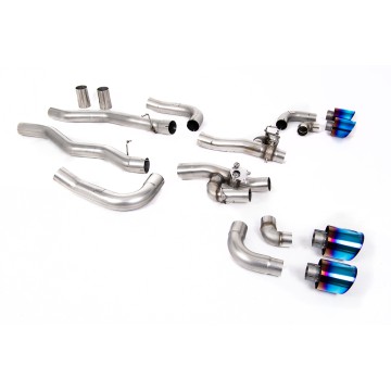 BMW M8 F91/92/93 (GPF Equipped) - OPF/GPF Back System with valved Rear Silencer Bypass & GT-115 Burnt/Blue Titanium Trims - Burnt Titanium
