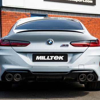 BMW M8 F91/92/93 (GPF Equipped) - OPF/GPF Back System with valved Rear Silencer Bypass & JET-115 Carbon Trims - Carbon Fibre