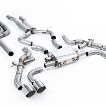 BMW X3 G01 S58 - Non-Resonated (Louder) Downpipe Back Exhaust System with Polished Trims - Polished