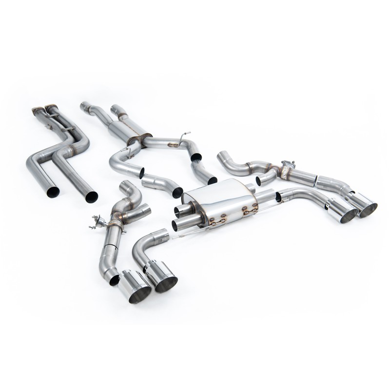 BMW X3 G01 S58 - Non-Resonated (Louder) Downpipe Back Exhaust System with Polished Trims - Polished