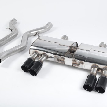 BMW E90/E92 M3 - Cat-Back Exhaust System with Quad Ceramic Black Trims - Cerakote Black