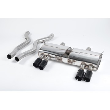 BMW E90/E92 M3 - Cat-Back Exhaust System with Quad Ceramic Black Trims - Cerakote Black