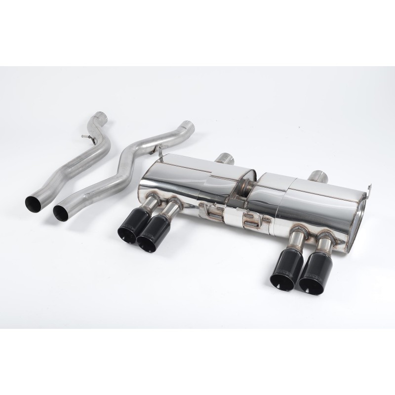 BMW E90/E92 M3 - Cat-Back Exhaust System with Quad Ceramic Black Trims - Cerakote Black