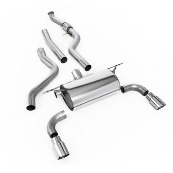 BMW F20/F21 M135i (Non X-Drive) - Cat-Back Exhaust System with Road Rear Silencer & Polished Tips - Polished