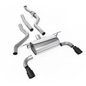 BMW F20/F21 M135i (Non X-Drive) - Cat-Back Exhaust System with Road Rear Silencer & Ceramic Black Tips - Cerakote Black
