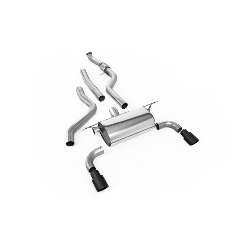 BMW F20/F21 M135i (Non X-Drive) - Cat-Back Exhaust System with Road Rear Silencer & Ceramic Black Tips - Cerakote Black